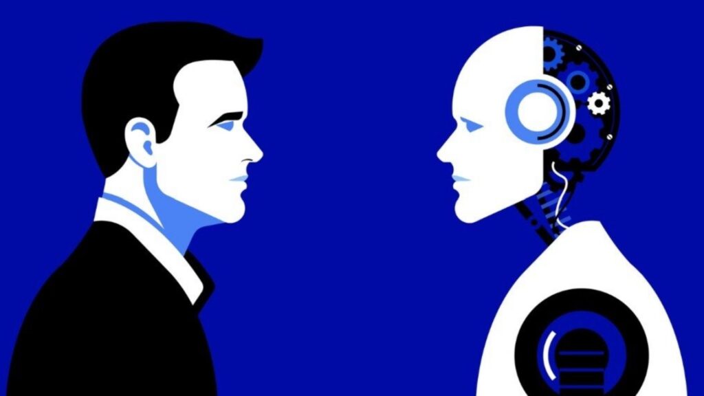 Salesperson vs AI technology photo